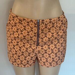 Altar'd State High Waist Floral Tan Shorts